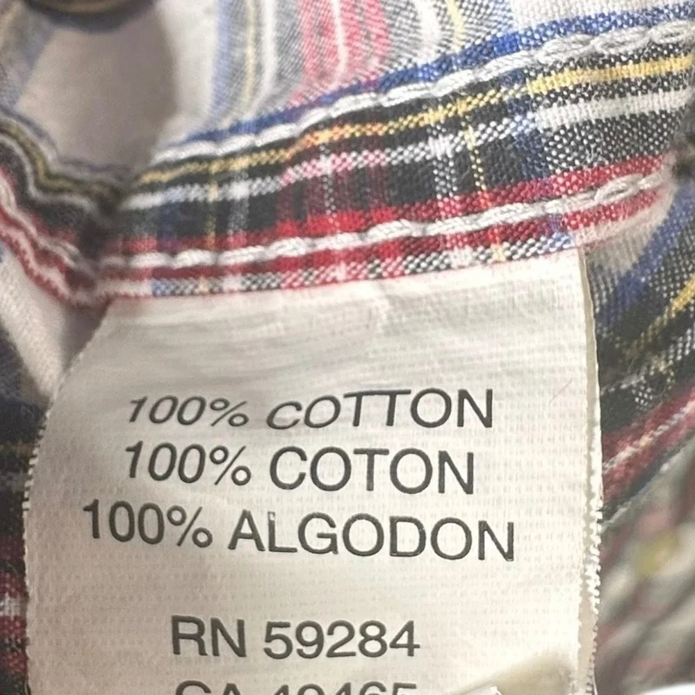The Children's‎ Place Boys Plaid Button Down Shirt Long Sleeve Size 7/8 Cotton